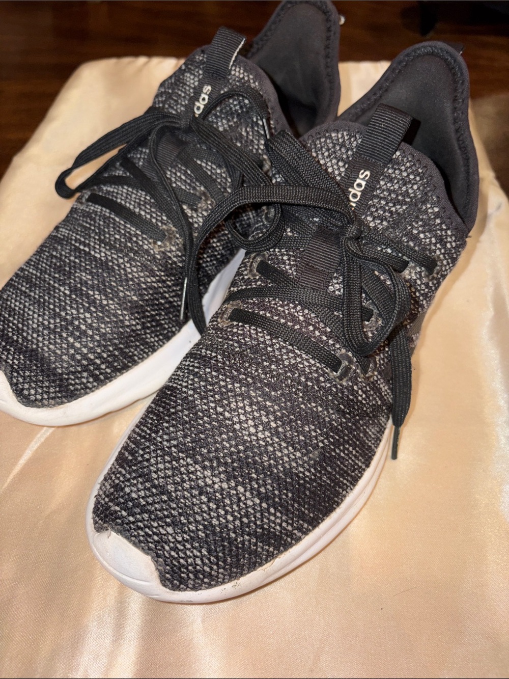 Adidas Cloudfoam Black Knit Running Shoes Sneakers Women’s Size 8.5